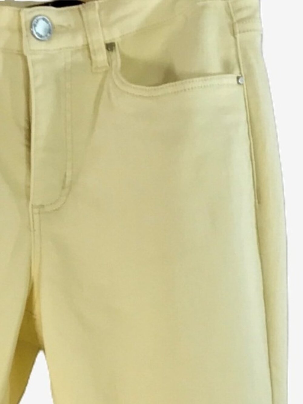 Soft Yellow Stretch Mid Rise Straight Leg Jeans - Size 6 - FDJ - NWT - Picture 5 of 12